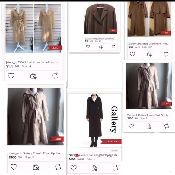 VTG.GALLERY SZ 8 DOUBLE-BREASTED TRENCH COAT BROWN EUC Like new! - Picture 9 of 9